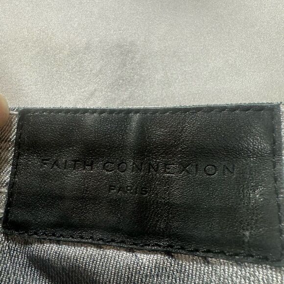 Faith Connection Silver Snakeskin Pattern Jeans Size 30 - Picture 7 of 9